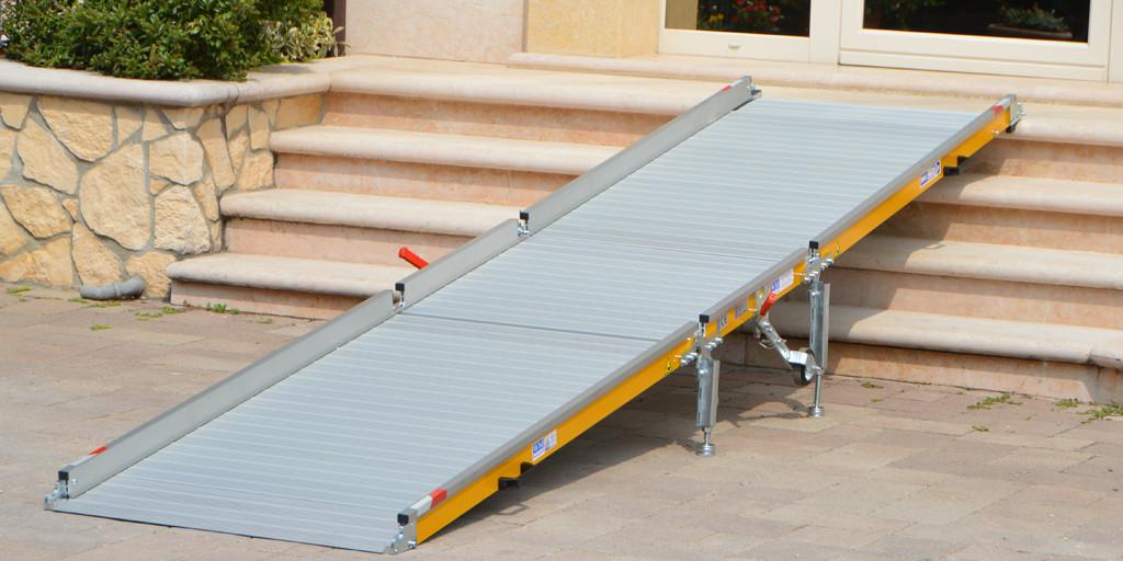 Rampe, mobil 400Kg lastekapasitet, bredde 85 cm, lengde 200, 225, 250cm
